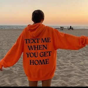 Neon orange TMWYGH Lonely Ghost hoodie